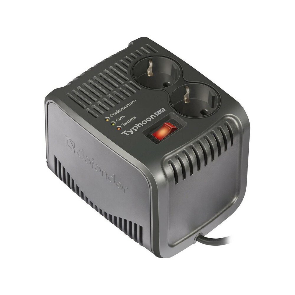 Defender Сетевые фильтры ! Стабилизатор напряжения AVR Typhoon 600 200 Вт 2 розетки 99032