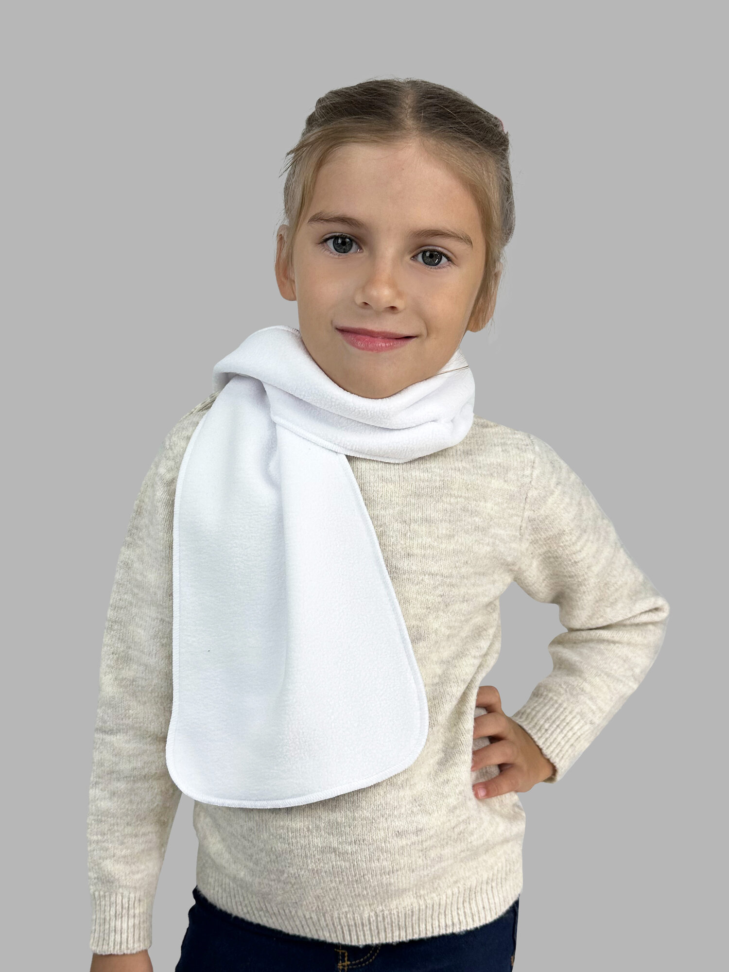 Шарф Body Pillow для детей,120х19 см, белый — фото 1