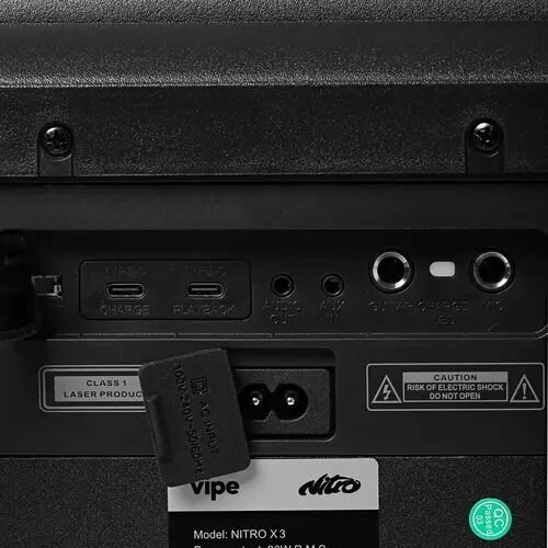 Портативная аудиосистема Vipe "NITRO" X3, Bluetooth, FM радио, 80Вт, 4 динамика, черная — фото 1