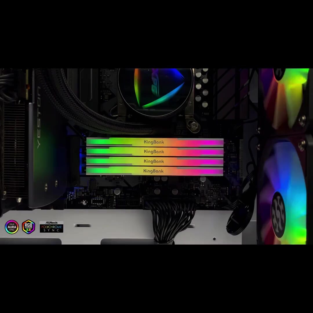 Kingbank Оперативная память White Solarblade RGB DDR5 UDIMM 6400MHz 2*48GB White Heatsink (Hynix M-die C32) — фото 1