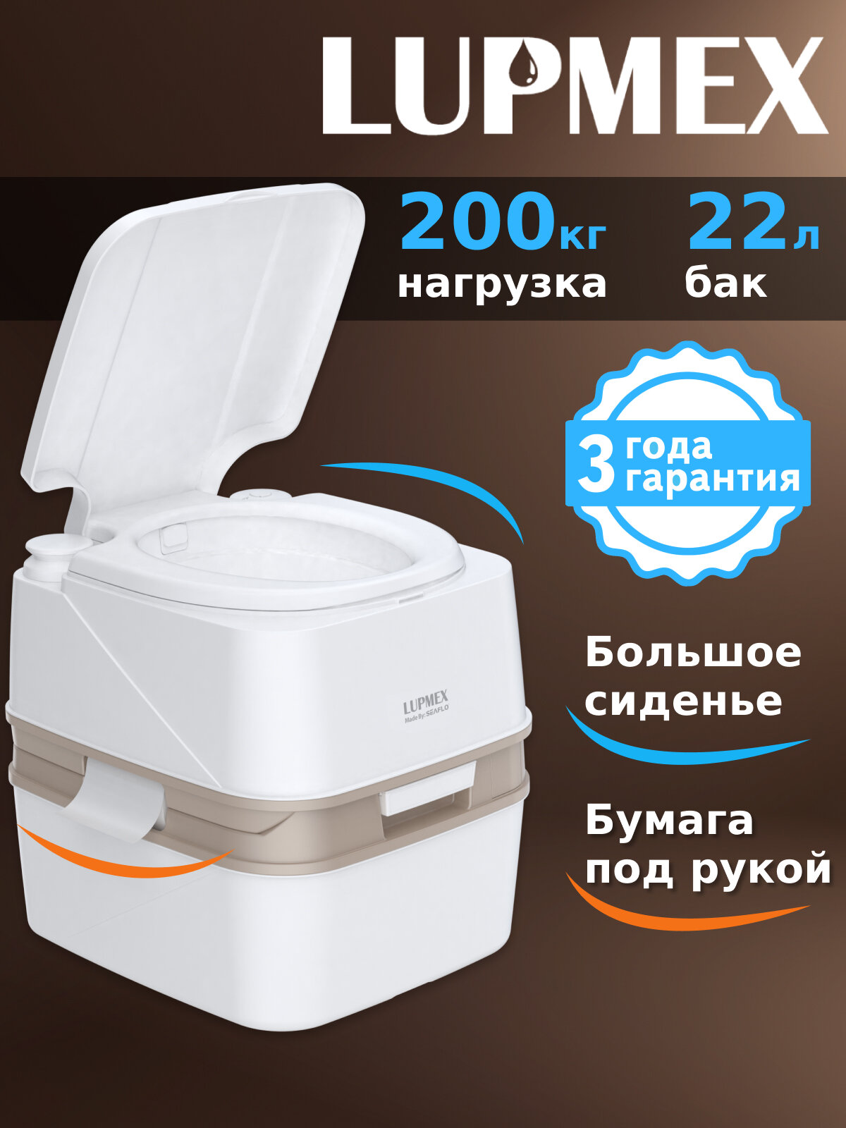 Биотуалет для дачи и дома LUPMEX 79123 без индикатора биотуалет походный переносной жидкостный