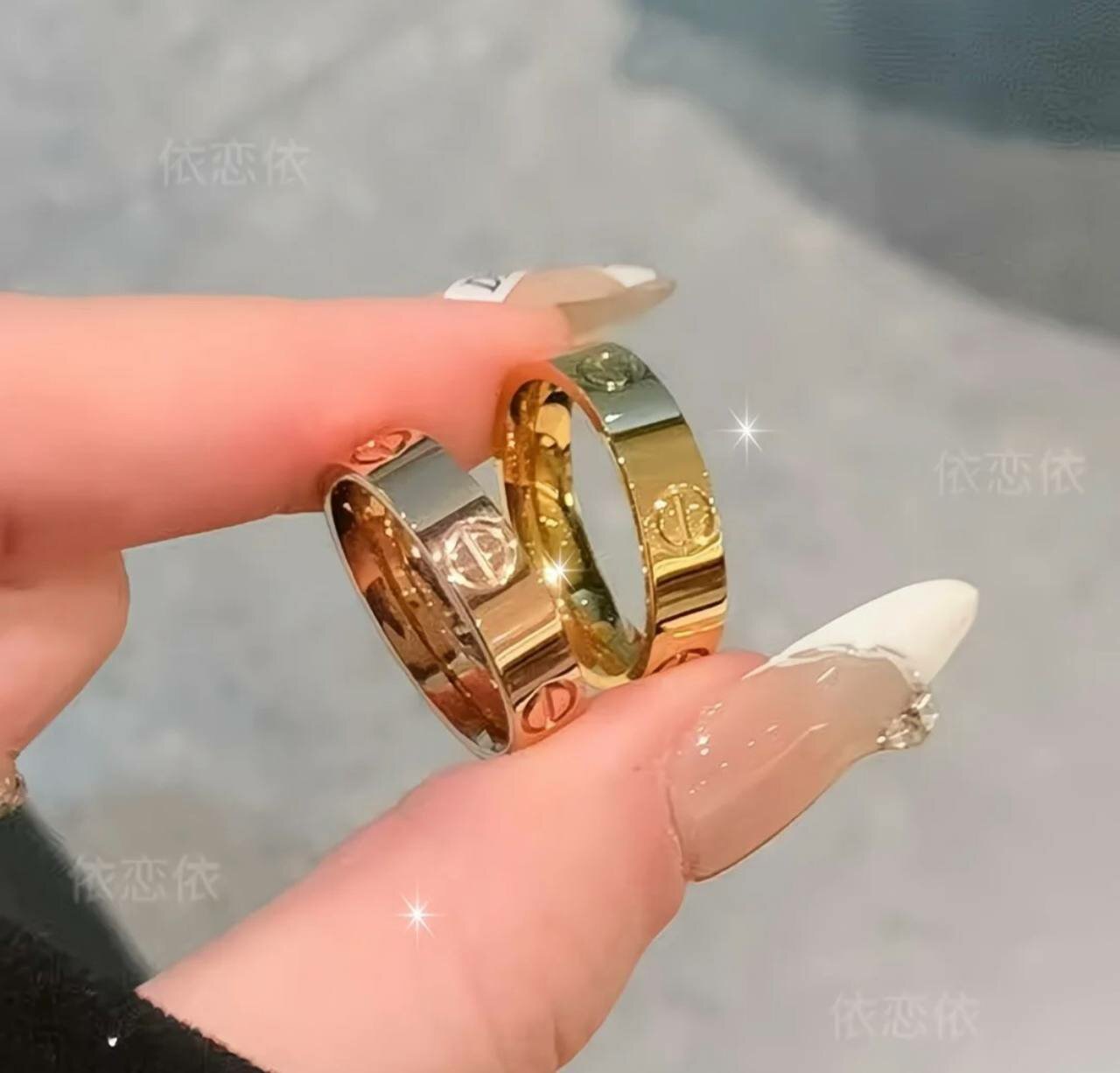 Кольцо, размер 18, ширина 6 мм, золотистый — фото 1