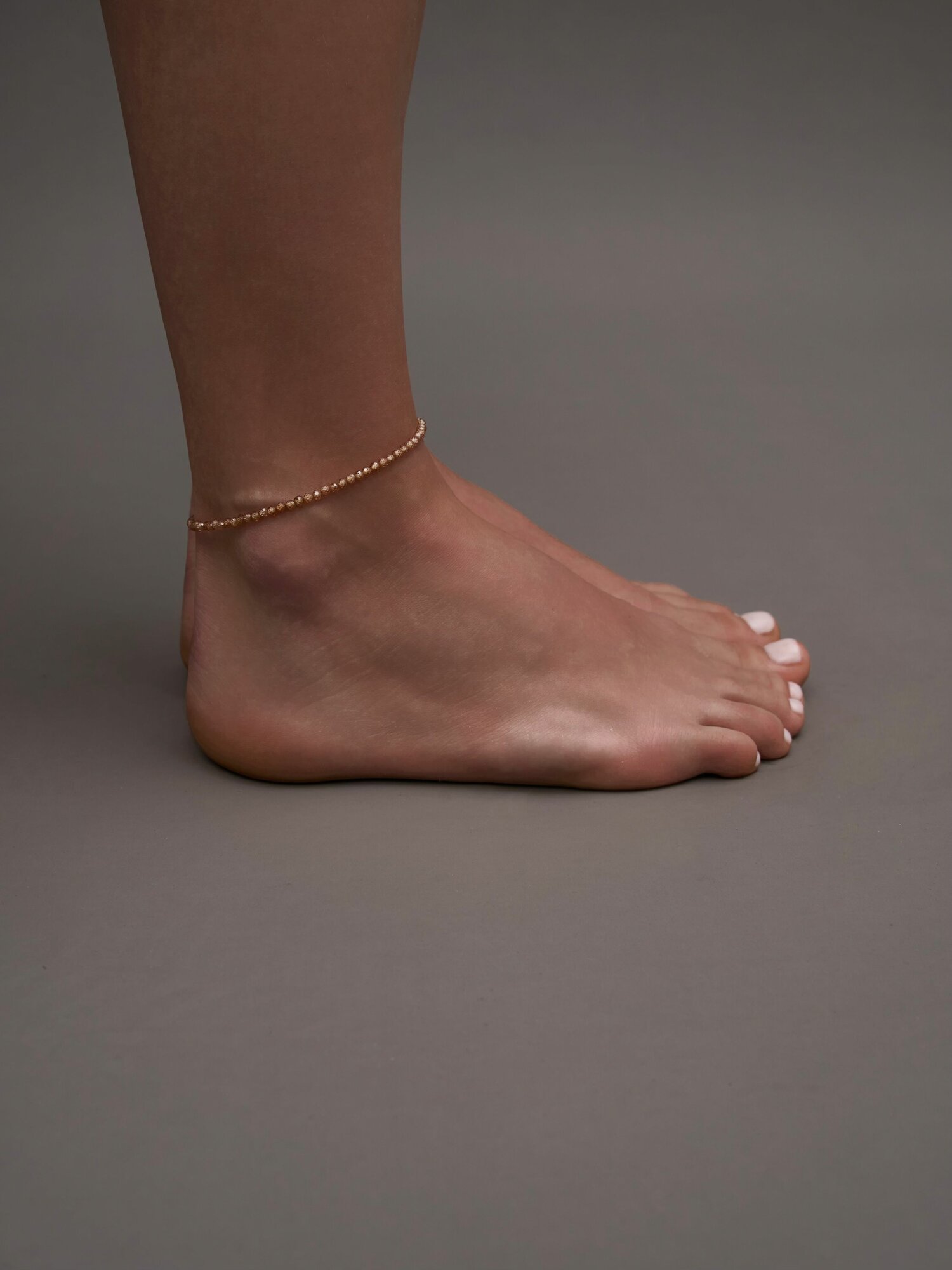 Браслет на ногу, длина 21 см, шампань — фото 1