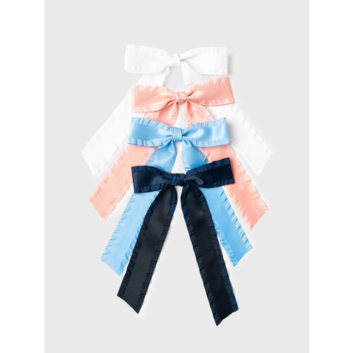 фото Заколка для волос для девочки, 4 шт в комплекте playtoday, размер один размер, белый, розовый, голубой, тёмно-синий