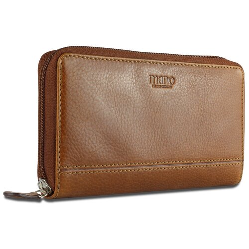фото Кошелек mano "don montez", натуральная кожа в коньячном цвете, 19 х 10,3 см