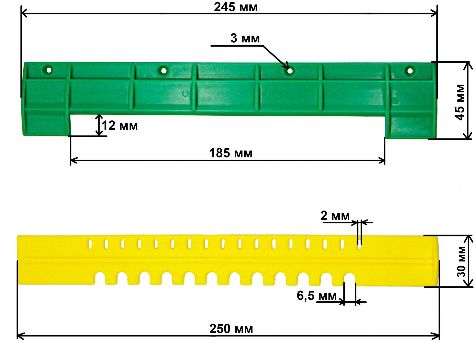 Набор 20 шт. длинных щелевых летковых заградителей для ульев, 25 см, пластик (4 цвета) - фотография № 2