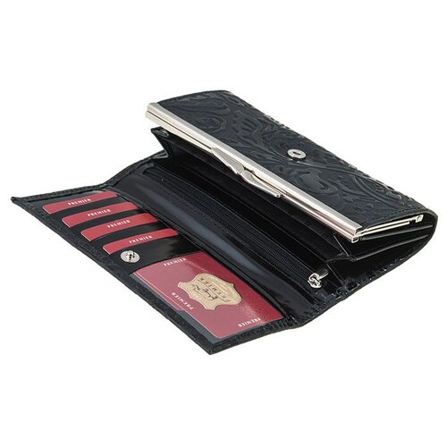 фото Кошелек женский из натуральной кожи, маленький бумажник для денег, портмоне на каждый день черный cro-d-1-129 нет бренда