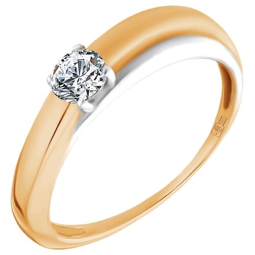 Кольцо Ювелир Карат красное золото, 585 проба, фианит, размер 16.5, бесцветный