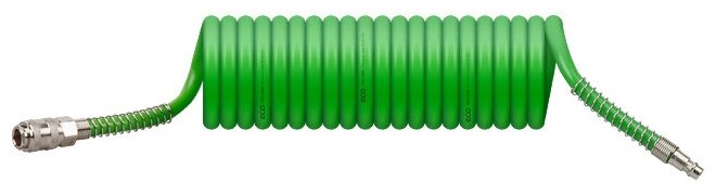 Шланг полиуретановый спиральный ECO 8/12 мм 5 м с быстросъемами (AHU-0580)