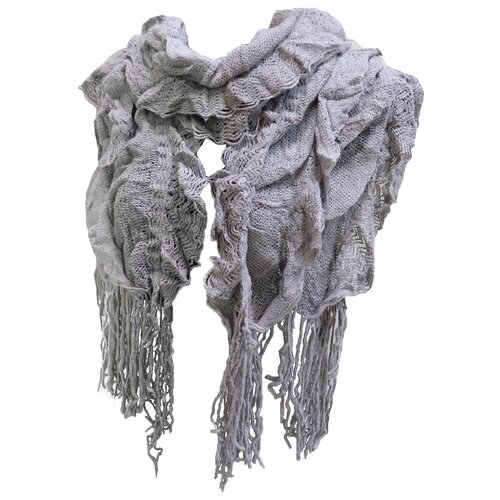 Шарф Crystel Eden,140х35 см, серый вязанный шарф из петчворка zara мультиколор