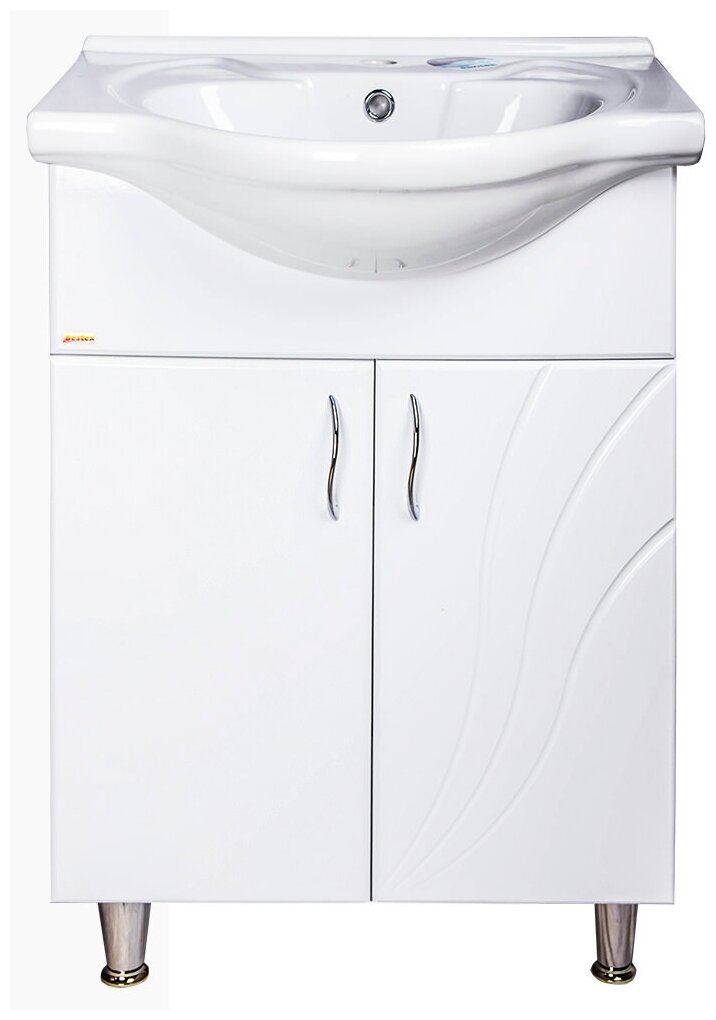 Тумба напольная Волна-60 под раковину Байкал-60 56х31х71 см цвет белый Bestex