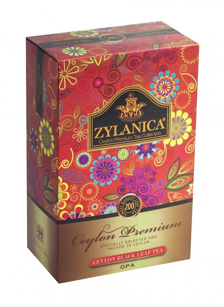 Чай черный крупнолистовой ZYLANICA / Зеланика Ceylon Premium OPA 200 гр - фотография № 2