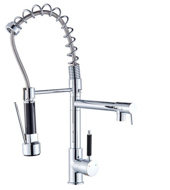 Смеситель для кухни (мойки) с гибким изливом Kasanye Kitchen Faucet, серебряный