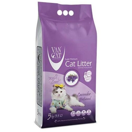 Van Cat Комкующийся наполнитель без пыли с ароматом Лаванды пакет (Lavender) | Lavender 5 кг 20248 (2 шт) van cat комкующийся наполнитель без пыли с ароматом лаванды пакет lavender unri013 10 кг