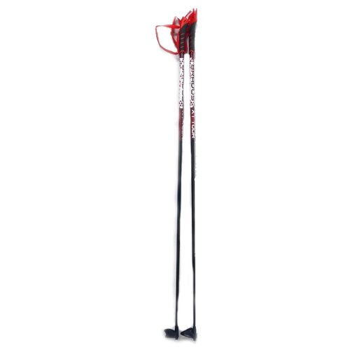 Детские лыжные палки STC Brados XT Tour, 130 см, красный/черный