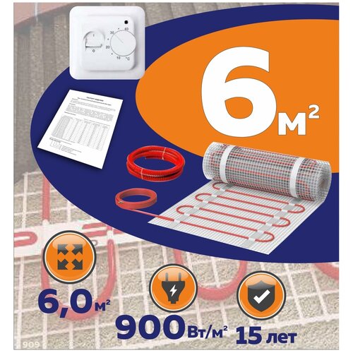 Нагревательный мат КМ - Light 6 м2 c терморегулятором 5828₽