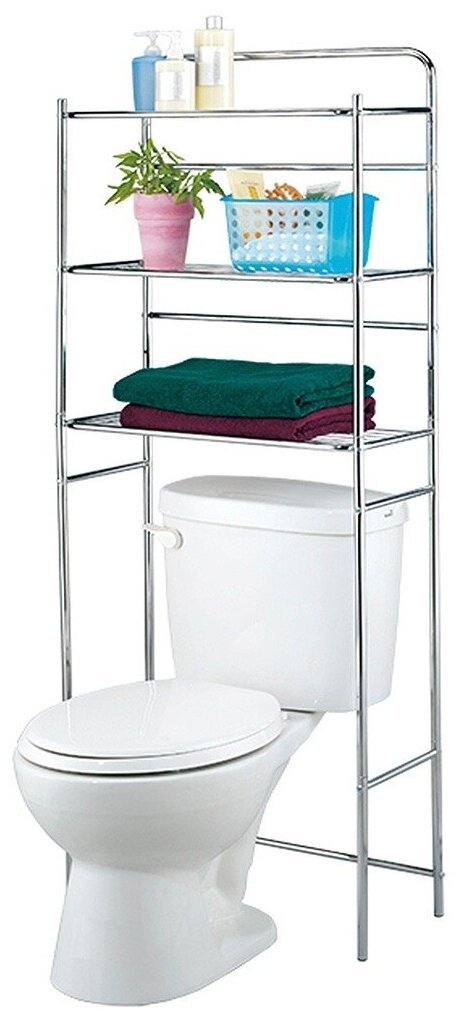 фото UniStor CODY 3-х ярусная напольная полка для туалета с дополнительной фиксацией к стене