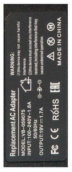 Блок питания (adapter) для монитора LG 19V 1.7A, 6.5 x 4.4 мм — фото 1