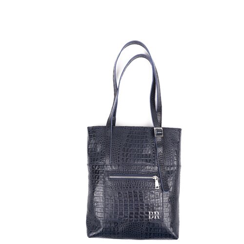 фото Сумка шоппер bernardo rossi, фактура под рептилию, синий