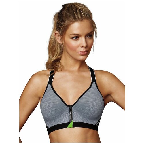 фото Серый спортивный бюстгальтер с застежкой-молнией 80d, серый maidenform