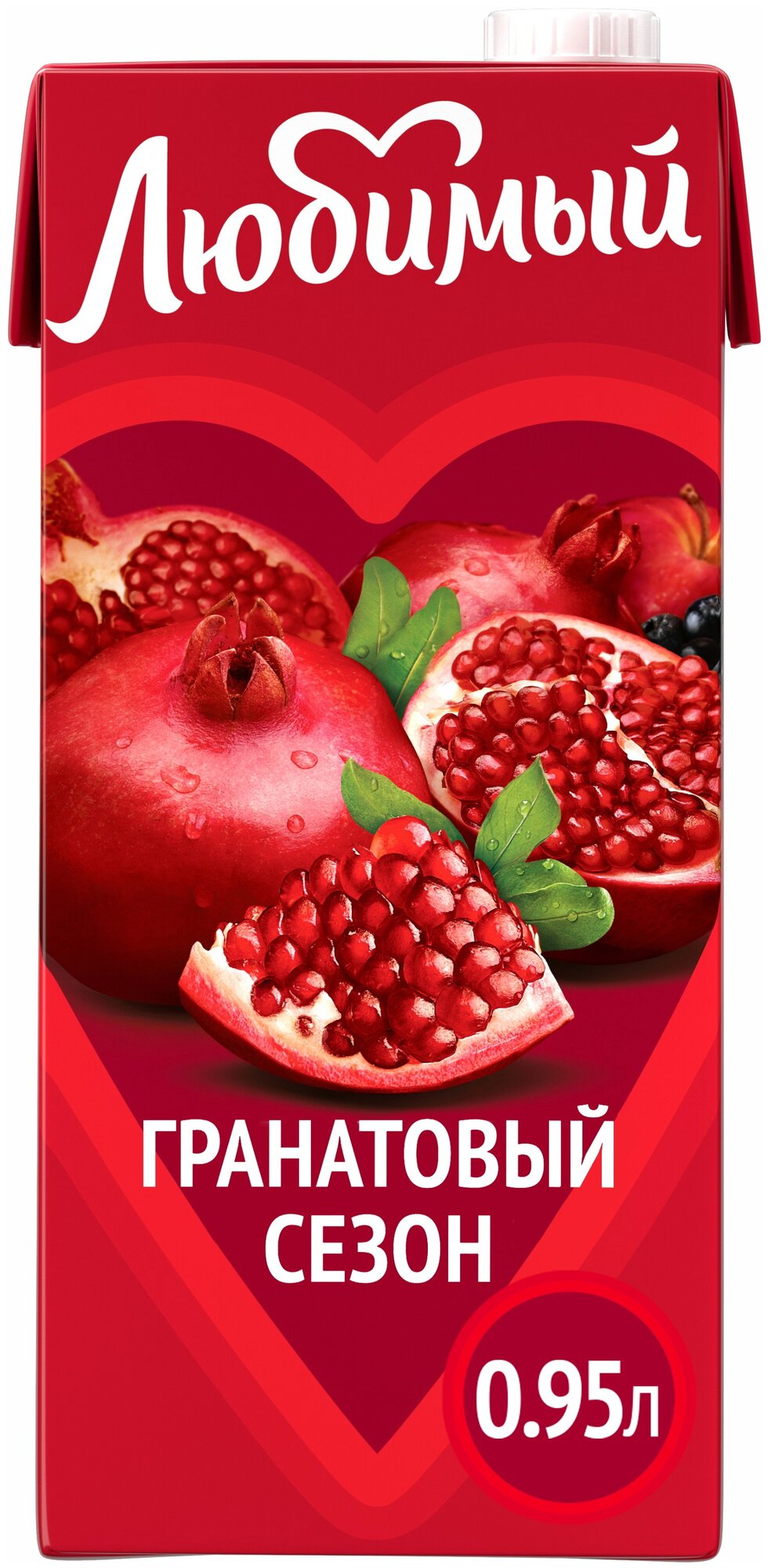 Напиток сокосодержащий Любимый Яблоко-Гранат-Черноплодная рябина 0,95 л (товар продается поштучно) - фотография № 1