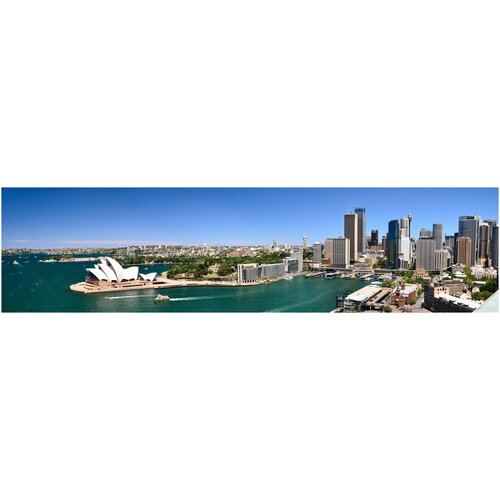 Фотообои Уютная стена Панорама гавани Сиднея 1070х270 см Бесшовные Премиум (единым полотном)