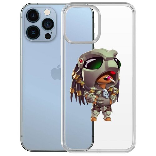 Чехол-накладка Krutoff Clear Case Brawl Stars-Леон Хищник для iPhone 13 силиконовый чехол накладка krutoff clear case brawl stars темный корсар карл для realme c21