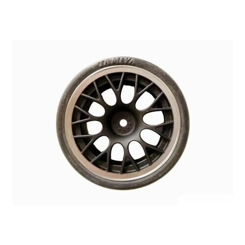 Tamiya Mesh Wheels 24mm Black/Chrome 2mm Offset TAM84253