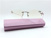 Готовые стильные очки от зрения Favarit безободковые цвет розовый + 2.50 с футляром