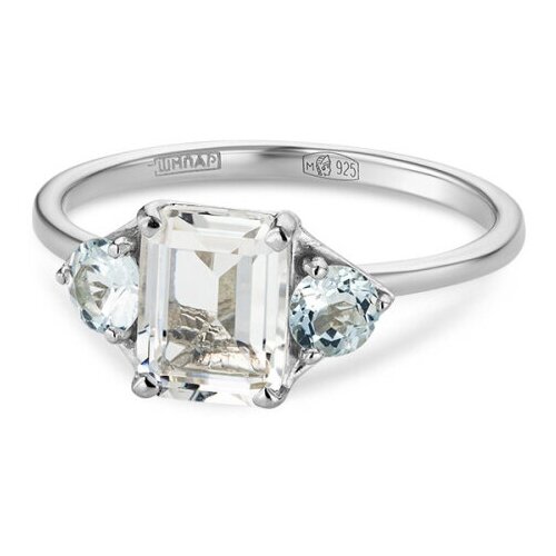 фото Кольцо из серебра с горным хрусталём и топазами кристалл мечты 1010691995 16.5