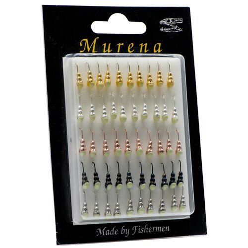 Мормышка особая муравей с отв. диам. 3/1 с фосф пяткой набор (уп.50шт)