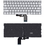 Клавиатура (keyboard) 490.09U07.0D01 для ноутбука Xiaomi Mi Air 13.3, серебристая с подсветкой - изображение