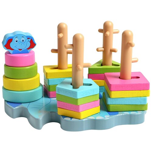 Развивающая игрушка Сима-ленд Слоник, 3110263, 21 дет., разноцветный