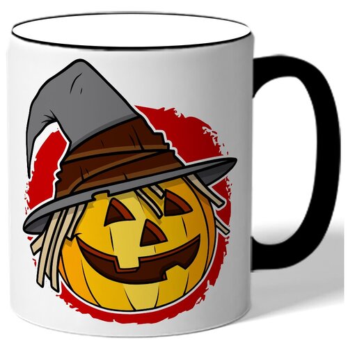фото Кружка с цветной ручкой на halloween - тыква drabs