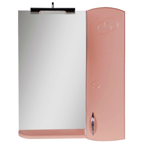 Зеркало-шкаф Bestex, 55х15х70 см, Улыбка 55, с подсветкой, правый, розовый металлик