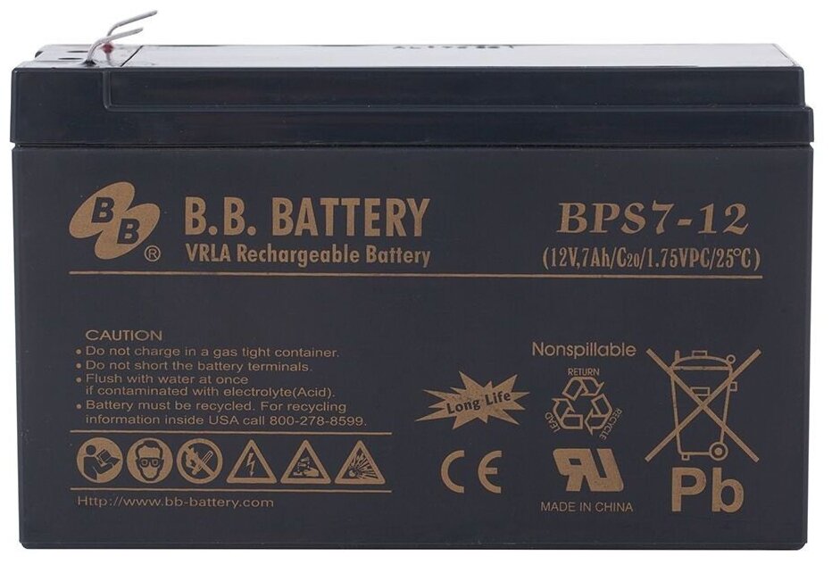 Батарея для ИБП BB BPS 7-12, 12В, 7Ач