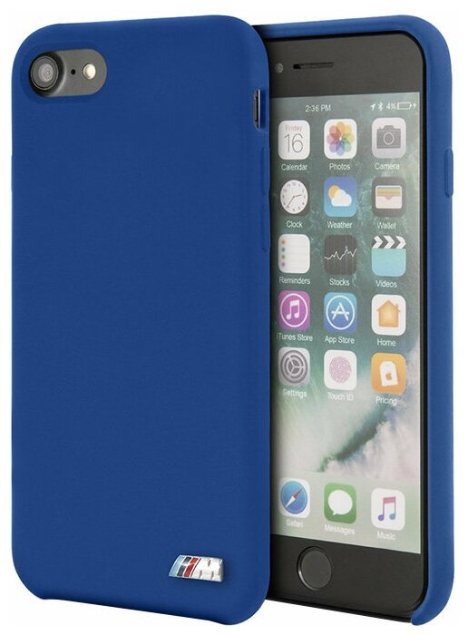 Чехол BMW M-Collection Liquid Silicone для iPhone 7/8/SE 2020, синий