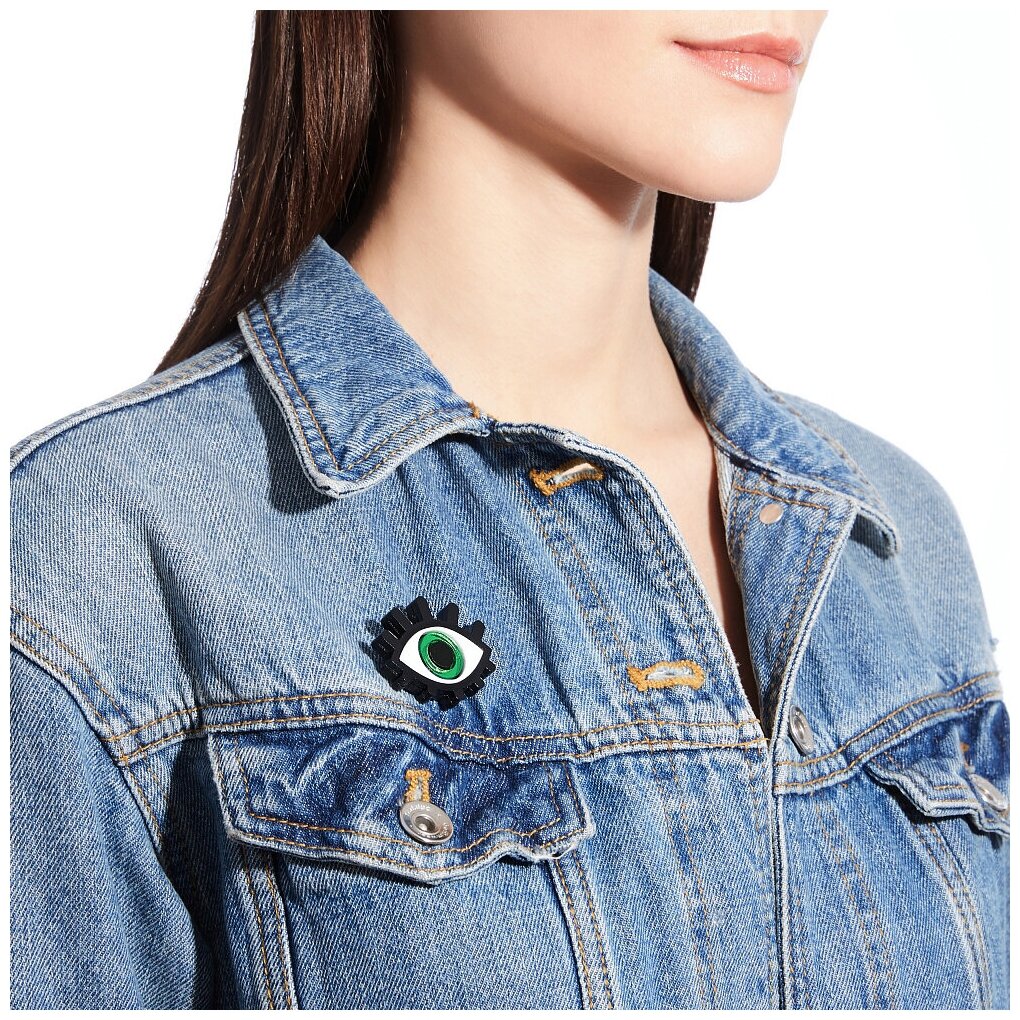 Брошь MONOLAMA, акрил, зелeный — фото 1