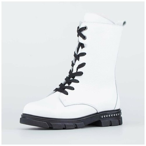 Белые высокие ботинки для девочки котофей 652195-44 размер 33