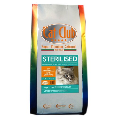 Cat Club Sterilised Shrimps корм для стерилизованных кошек, с креветками 1,5 кг