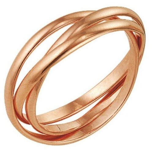 фото Кольцо "три нити", позолота, 16 размер красная пресня