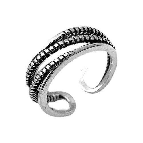 Кольцо WASABI jewell, безразмерное, черный, серебряный
