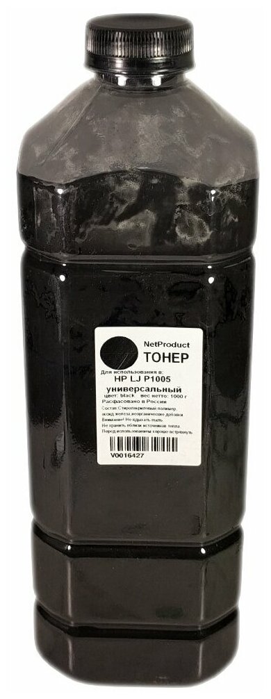 Тонер NetProduct подходит для HP LJ P1005 1 кг, Универсальный, канистра