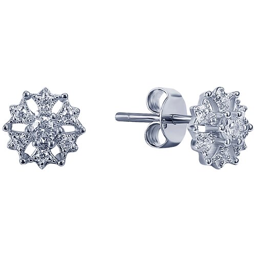 MIE Серебряные серьги-пусеты с фианитами