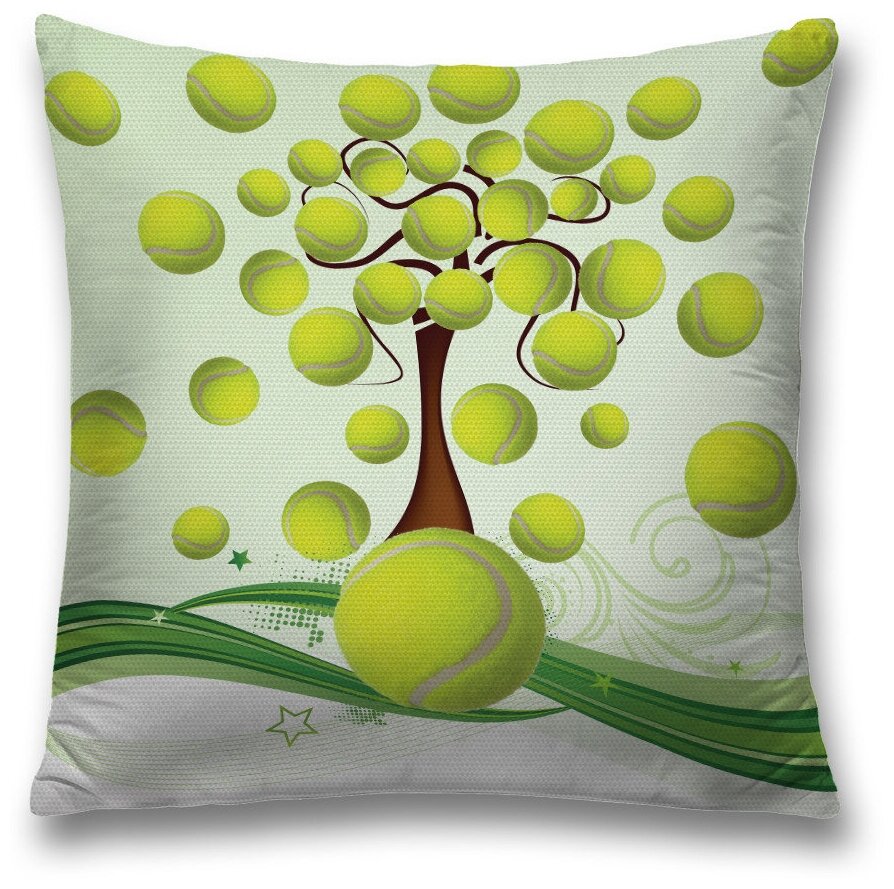 Наволочка декоративная на молнии, чехол на подушку JoyArty "Теннисное дерево" 45х45 см