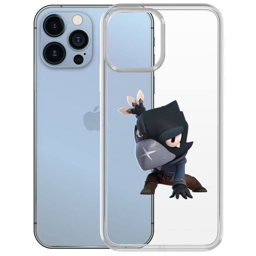 Чехол-накладка Krutoff Clear Case Brawl Stars-Ворон для iPhone 13 Pro чехол накладка clear case brawl stars ворон для vivo y11 y12 y17