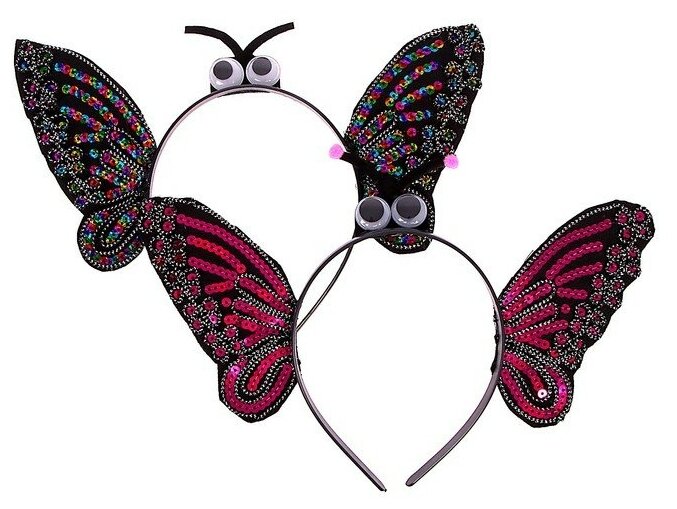 Карнавальный ободок «Бабочка», цвета микс