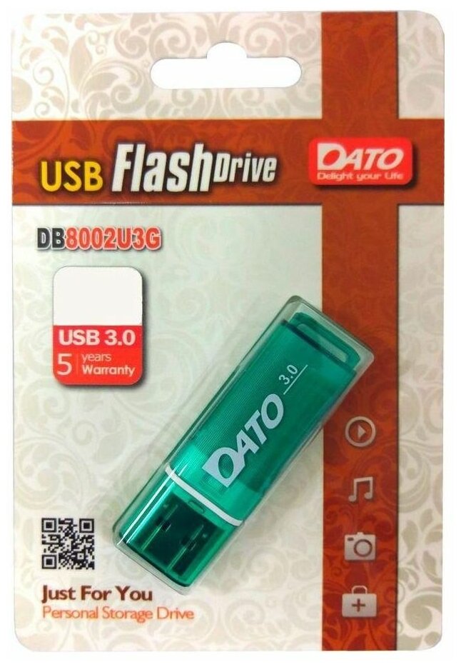 Флеш Диск Dato 32Gb DB8002U3 DB8002U3G-32G USB3.0 зеленый