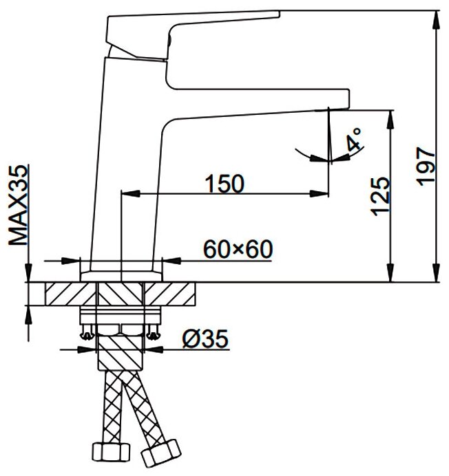 Смеситель для раковины Faop A1009 - фотография № 2