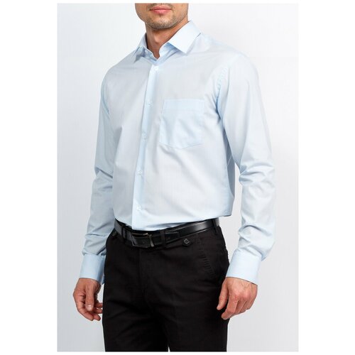 фото Рубашка мужская длинный рукав casino c210/157/064/z, полуприталенный силуэт / regular fit, цвет голубой, рост 174-184, размер ворота 39